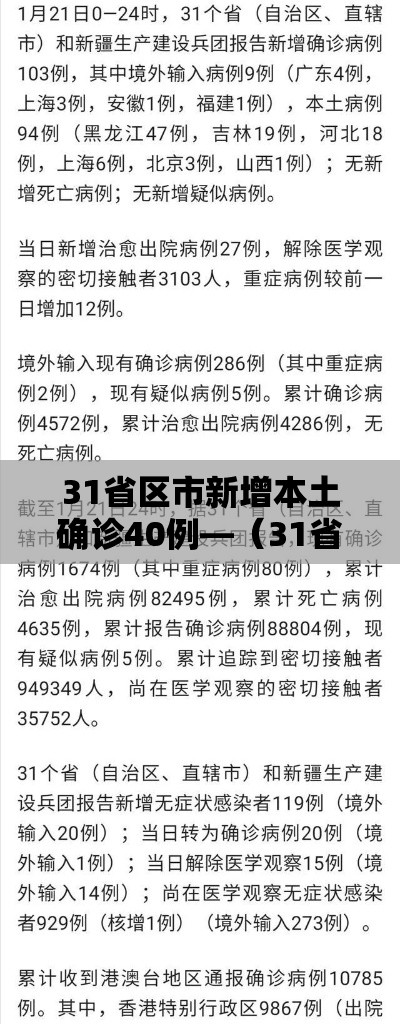 31省区市新增本土确诊40例—(31省区市新增本土确诊55例) 31省区市新增本土确诊40例—(31省区市新增本土确诊55例)