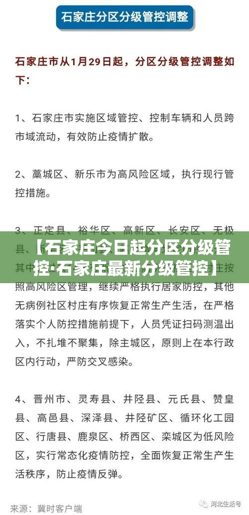 【石家庄今日起分区分级管控·石家庄最新分级管控】