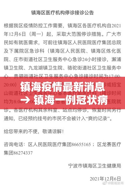 镇海疫情最新消息 → 镇海一例冠状病毒是哪的