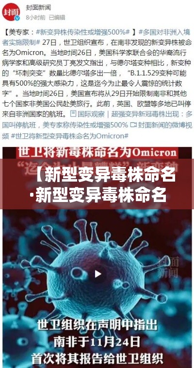 【新型变异毒株命名·新型变异毒株命名规则】