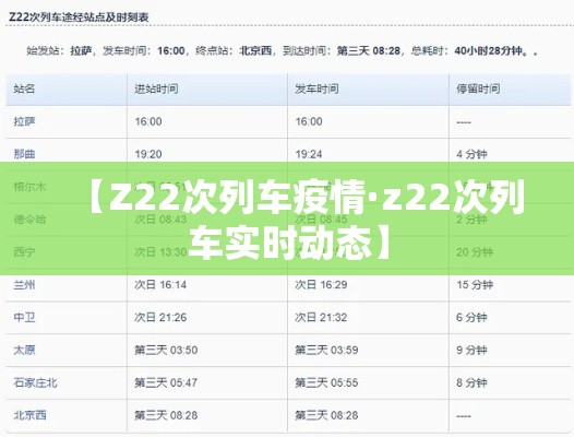 【Z22次列车疫情·z22次列车实时动态】