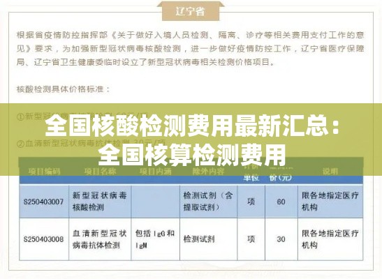 全国核酸检测费用最新汇总:全国核算检测费用 全国核酸检测费用最新汇总:全国核算检测费用