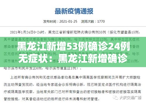 黑龙江新增53例确诊24例无症状：黑龙江新增确诊29例无症状51例