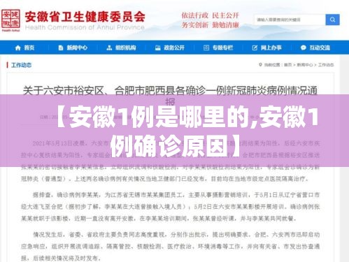【安徽1例是哪里的,安徽1例确诊原因】 【安徽1例是哪里的,安徽1例确诊原因】