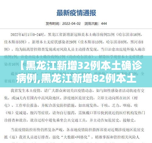 【黑龙江新增32例本土确诊病例,黑龙江新增82例本土确诊】