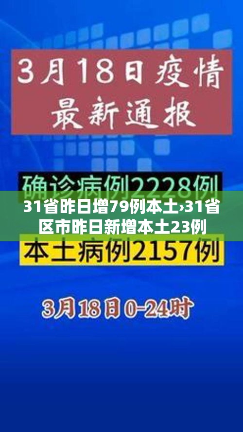 31省昨日增79例本土›31省区市昨日新增本土23例
