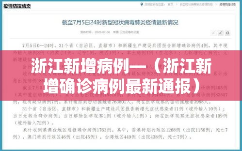 浙江新增病例—（浙江新增确诊病例最新通报）