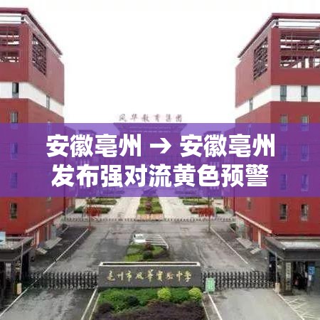 安徽亳州 → 安徽亳州发布强对流黄色预警