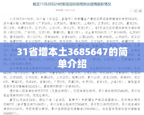 31省增本土3685647的简单介绍
