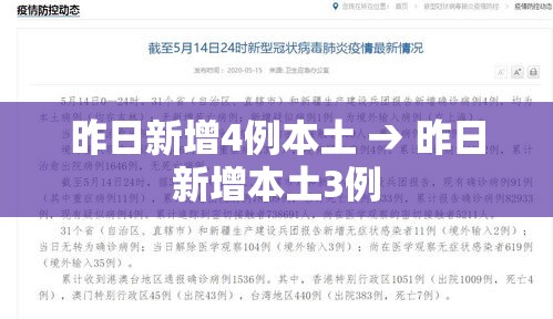 昨日新增4例本土 → 昨日新增本土3例 昨日新增4例本土 → 昨日新增本土3例