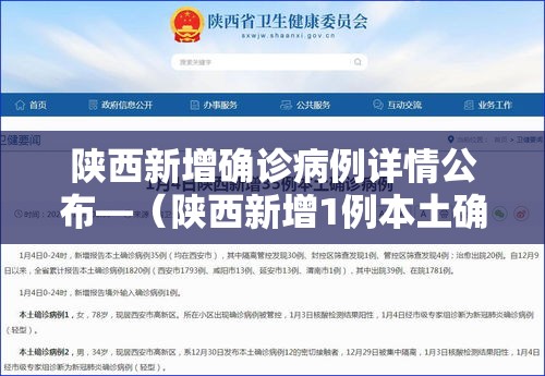 陕西新增确诊病例详情公布—(陕西新增1例本土确诊病例具体情况) 陕西新增确诊病例详情公布—(陕西新增1例本土确诊病例具体情况)