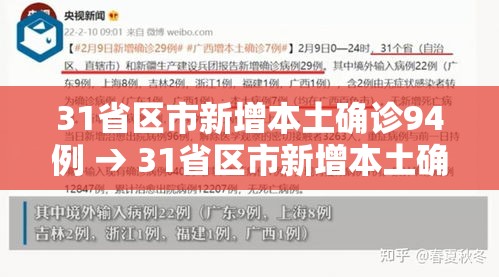 31省区市新增本土确诊94例 → 31省区市新增本土确诊病例4例
