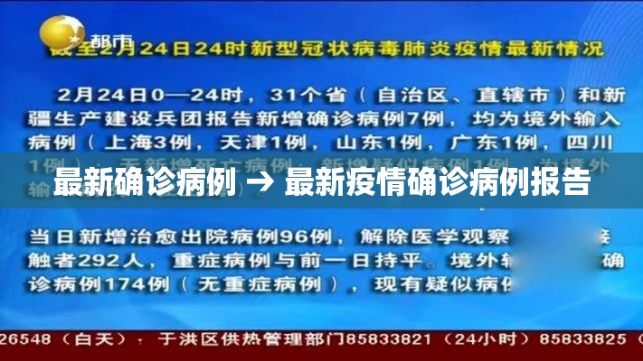 最新确诊病例 → 最新疫情确诊病例报告