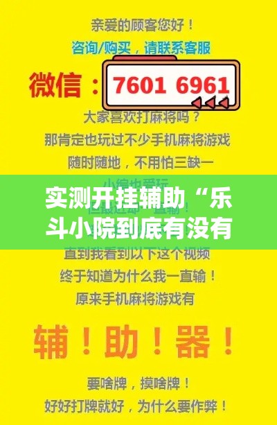 实测开挂辅助“乐斗小院到底有没有挂(辅助神器)开挂详细教程