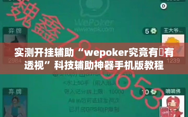 实测开挂辅助“wepoker究竟有沒有透视”科技辅助神器手机版教程