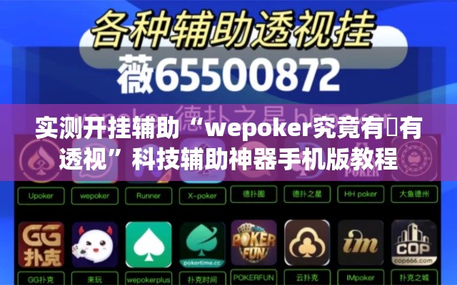 实测开挂辅助“wepoker究竟有沒有透视	”科技辅助神器手机版教程