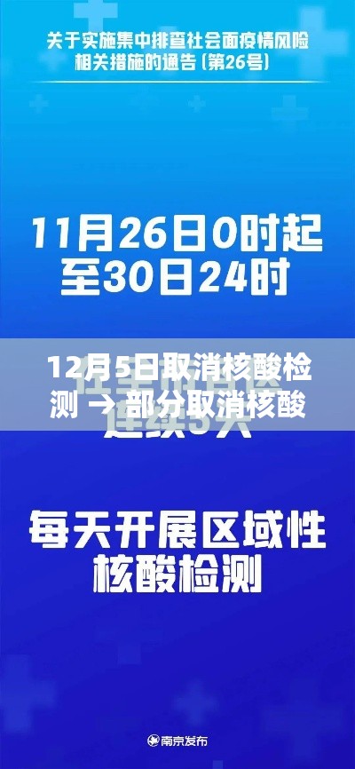 12月5日取消核酸检测 → 部分取消核酸