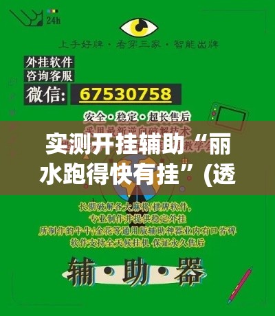 实测开挂辅助“丽水跑得快有挂”(透视挂)辅助透视教程