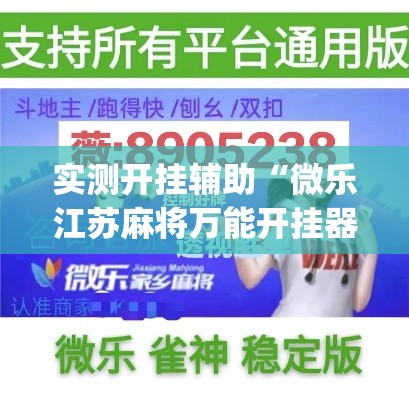 实测开挂辅助“微乐江苏麻将万能开挂器”(透视挂)辅助透视教程