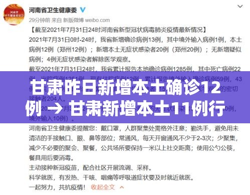 甘肃昨日新增本土确诊12例 → 甘肃新增本土11例行动轨迹