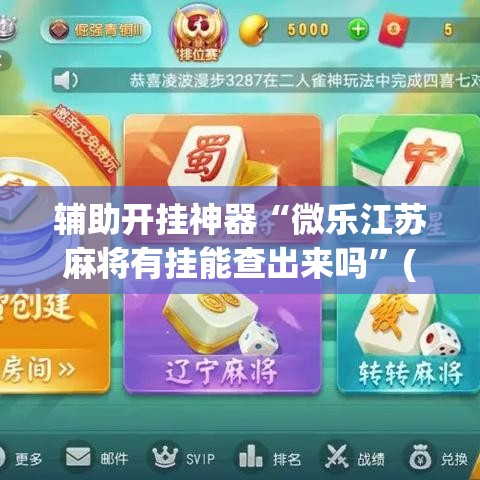辅助开挂神器“微乐江苏麻将有挂能查出来吗”(透视挂)辅助透视教程