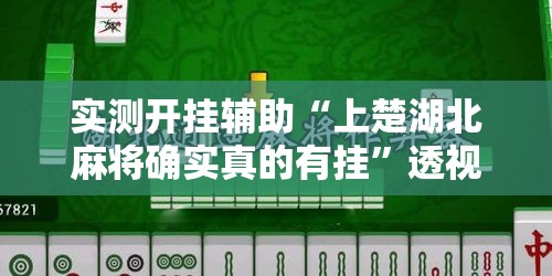 实测开挂辅助“上楚湖北麻将确实真的有挂”透视开挂辅助教程