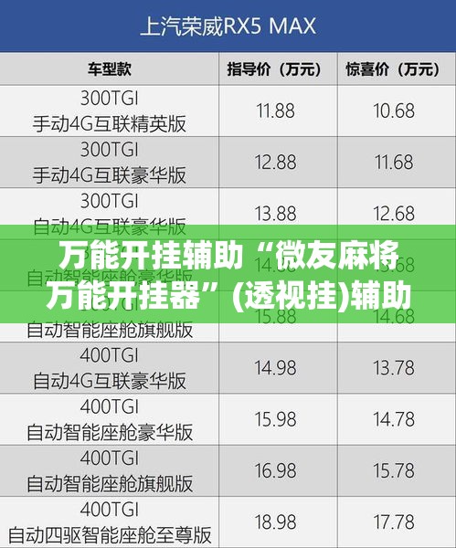 万能开挂辅助“微友麻将万能开挂器	”(透视挂)辅助透视教程