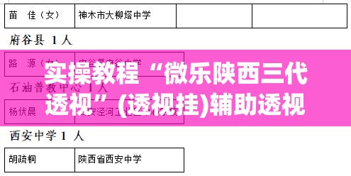 实操教程“微乐陕西三代透视”(透视挂)辅助透视教程