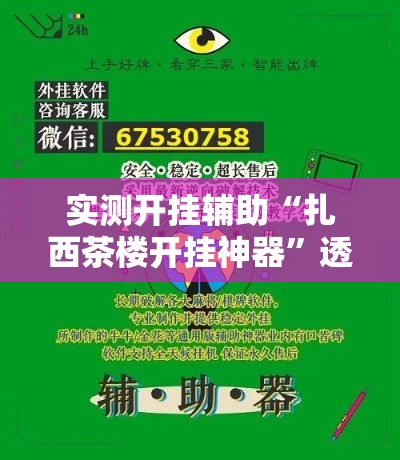 实测开挂辅助“扎西茶楼开挂神器”透视开挂辅助教程