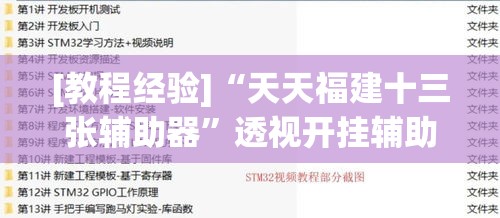 [教程经验]“天天福建十三张辅助器”透视开挂辅助教程