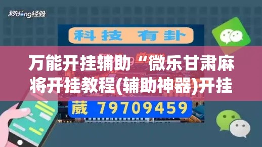 万能开挂辅助“微乐甘肃麻将开挂教程(辅助神器)开挂详细教程