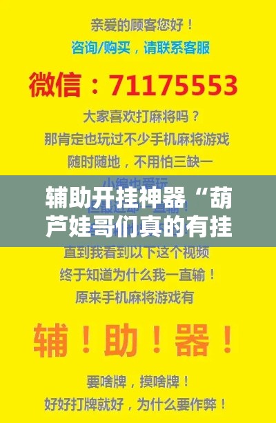 辅助开挂神器“葫芦娃哥们真的有挂吗	”透视开挂辅助教程