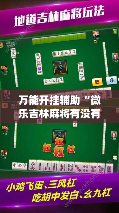 万能开挂辅助“微乐吉林麻将有没有挂”(透视挂)辅助透视教程