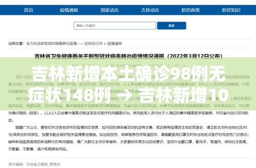 吉林新增本土确诊98例无症状148例 → 吉林新增10例本土确诊 63例无症状