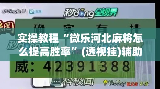 实操教程“微乐河北麻将怎么提高胜率”(透视挂)辅助透视教程