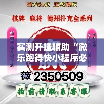实测开挂辅助“微乐跑得快小程序必赢神器	”科技辅助神器手机版教程