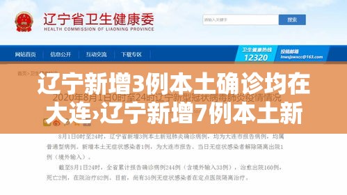辽宁新增3例本土确诊均在大连›辽宁新增7例本土新冠肺炎确诊病例沈阳3例大连4例