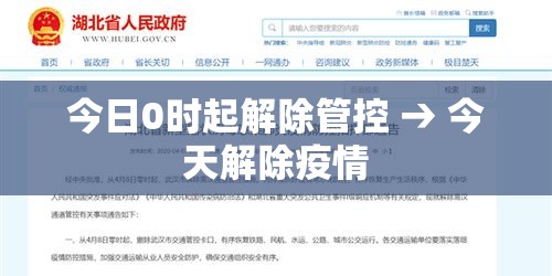 今日0时起解除管控 → 今天解除疫情 今日0时起解除管控 → 今天解除疫情