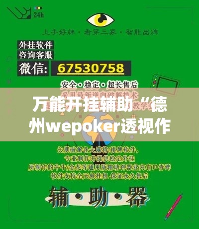 万能开挂辅助“德州wepoker透视作弊	”科技辅助神器手机版教程