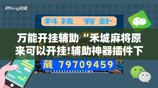 万能开挂辅助“禾城麻将原来可以开挂!辅助神器插件下载