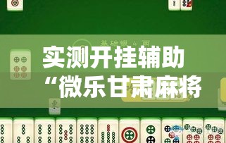 实测开挂辅助“微乐甘肃麻将怎么开挂”科技辅助神器手机版教程