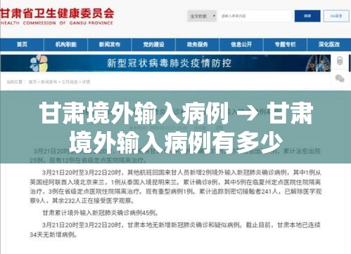 甘肃境外输入病例 → 甘肃境外输入病例有多少