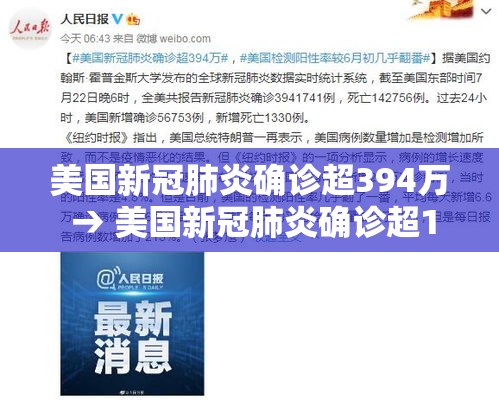 美国新冠肺炎确诊超394万 → 美国新冠肺炎确诊超182万 美国新冠肺炎确诊超394万 → 美国新冠肺炎确诊超182万