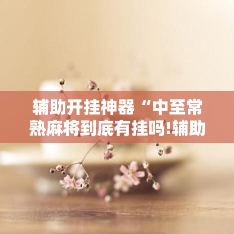 辅助开挂神器“中至常熟麻将到底有挂吗!辅助神器插件下载