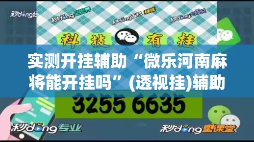 实测开挂辅助“微乐河南麻将能开挂吗”(透视挂)辅助透视教程