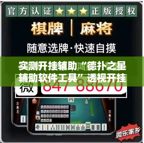 实测开挂辅助“德扑之星辅助软件工具”透视开挂辅助教程