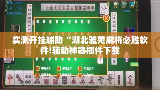 实测开挂辅助“湖北雅苑麻将必胜软件!辅助神器插件下载