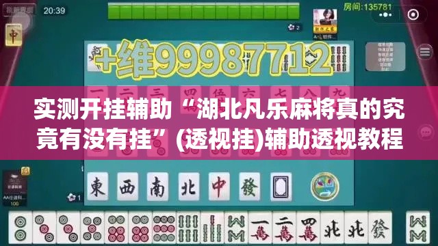 实测开挂辅助“湖北凡乐麻将真的究竟有没有挂	”(透视挂)辅助透视教程