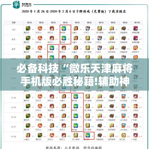 必备科技“微乐天津麻将手机版必胜秘籍!辅助神器插件下载