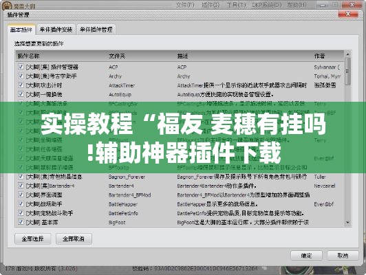 实操教程“福友 麦穗有挂吗!辅助神器插件下载